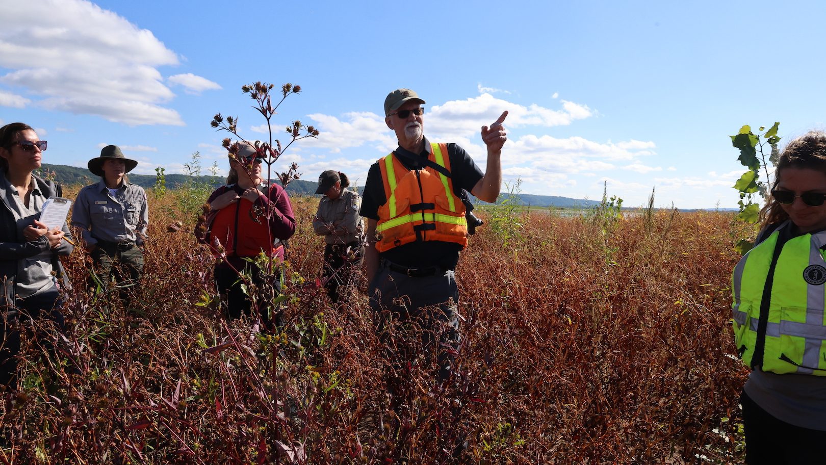 people standing in field