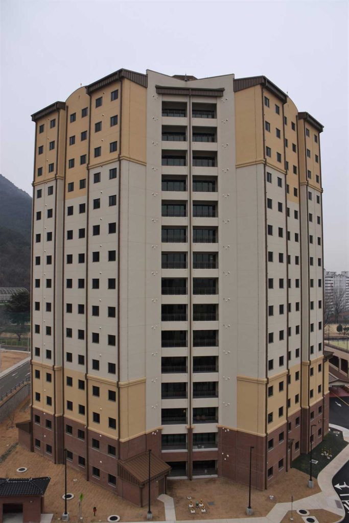Representatives from the 19th Expeditionary Sustainment Command, 8th Army, U.S. Army Corps of Engineers – Far East District, U.S. Army Garrison – Daegu, and the first family to live in the tower participated in ribbon cutting to commemorate the facility opening on Feb. 29, 2024. The tower is the fourth on the installation constructed over the past decade, representing nearly $250 million to improve quality of life and provide space for 360 families stationed at the installation.