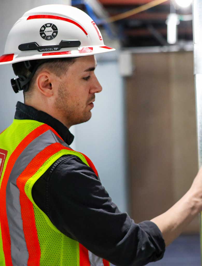 Michael Joiner, Civil and Project Engineer, Pyeongtaek Resident Office, U.S. Army Corps of Engineers – Far East District (USACE FED), has worked for USACE since graduating college in 2019 and for FED since 2022. He stated project 520595, renovations for the first and third floors of USAG Humphreys Command, is “an interesting project because it has every aspect of mechanical, civil, electrical, architectural” during his site visit of the building May 29, 2025, at Camp Humphreys, South Korea.