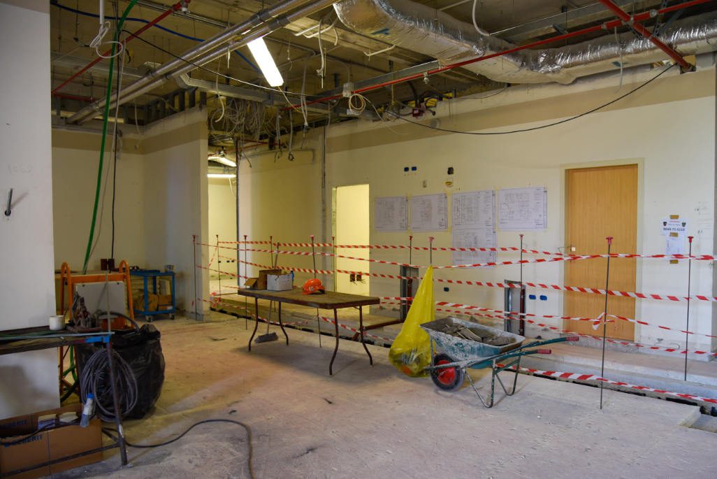 The construction of improvements is progressing at the Del Din Aid Station in Vicenza, Italy July 8, 2025. Construction in Vicenza is underway for multiple projects. Europe District is managing construction of the projects in close coordination with Southern European Task Force, Africa; U.S. Army Garrison Italy; and Italian construction partners. (U.S. Army photo by Hannah Mitchell)