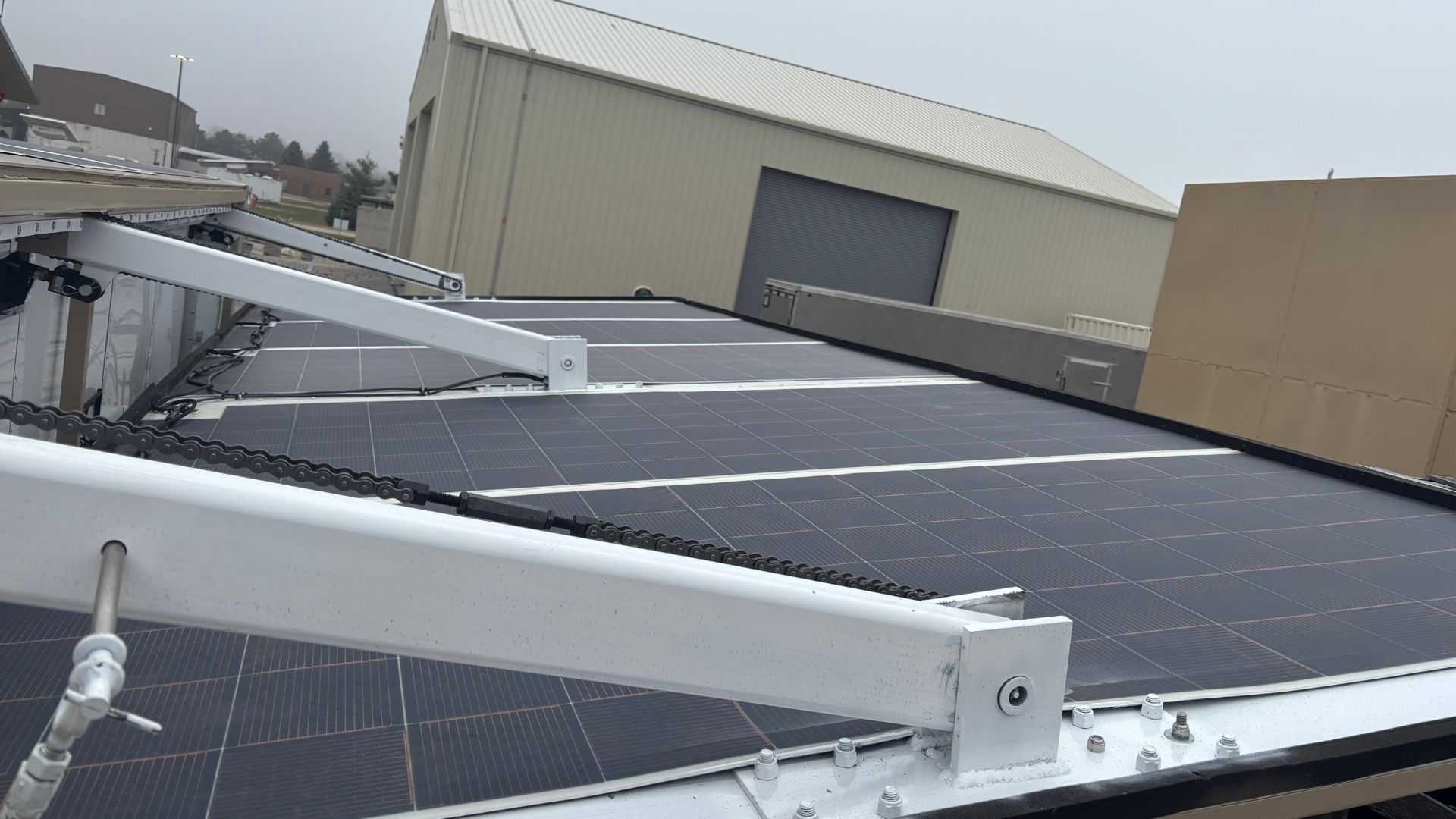 The photovoltaic (PV) side of the energy node panel, in the fully deployed position. SUBMITTED PHOTO