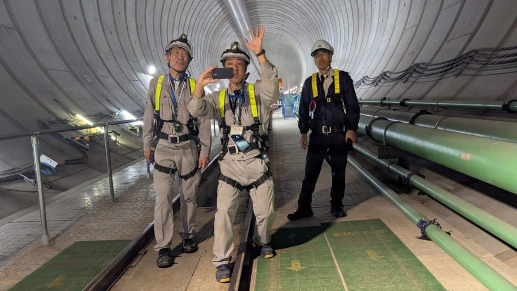 Walking inside the facility's massive subterranean tunnel